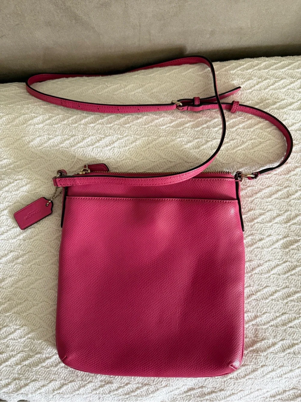 Coach Pink Pebbled Leather Crossbody Bag